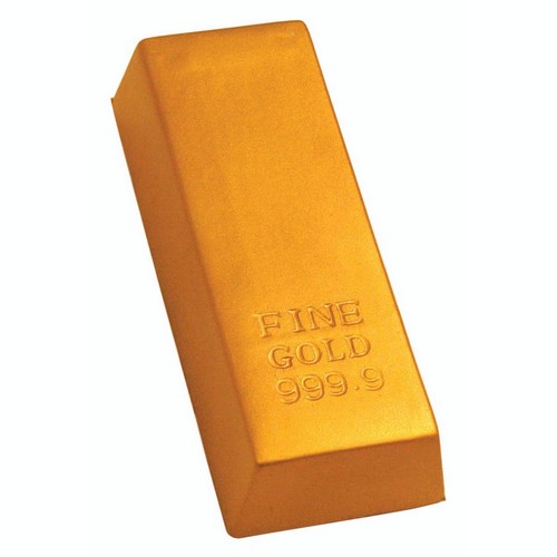 AP26390 Custom Imprinted Gold Bar Stress Reliever Squeezie